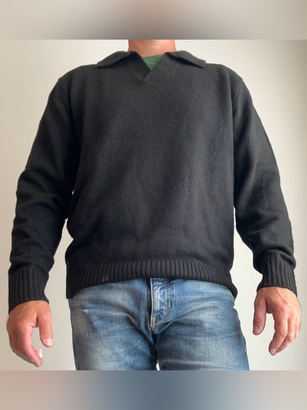 Jack & Jones Men's Jorollie Knit Long Sleeve Split Neck Polo Sweater L